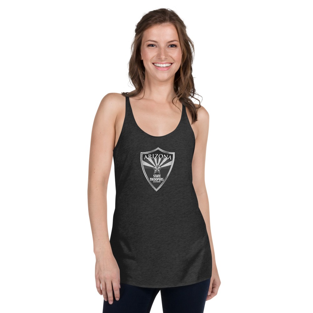 Women's Racerback Tank - B&W Shield Logo - Image 2