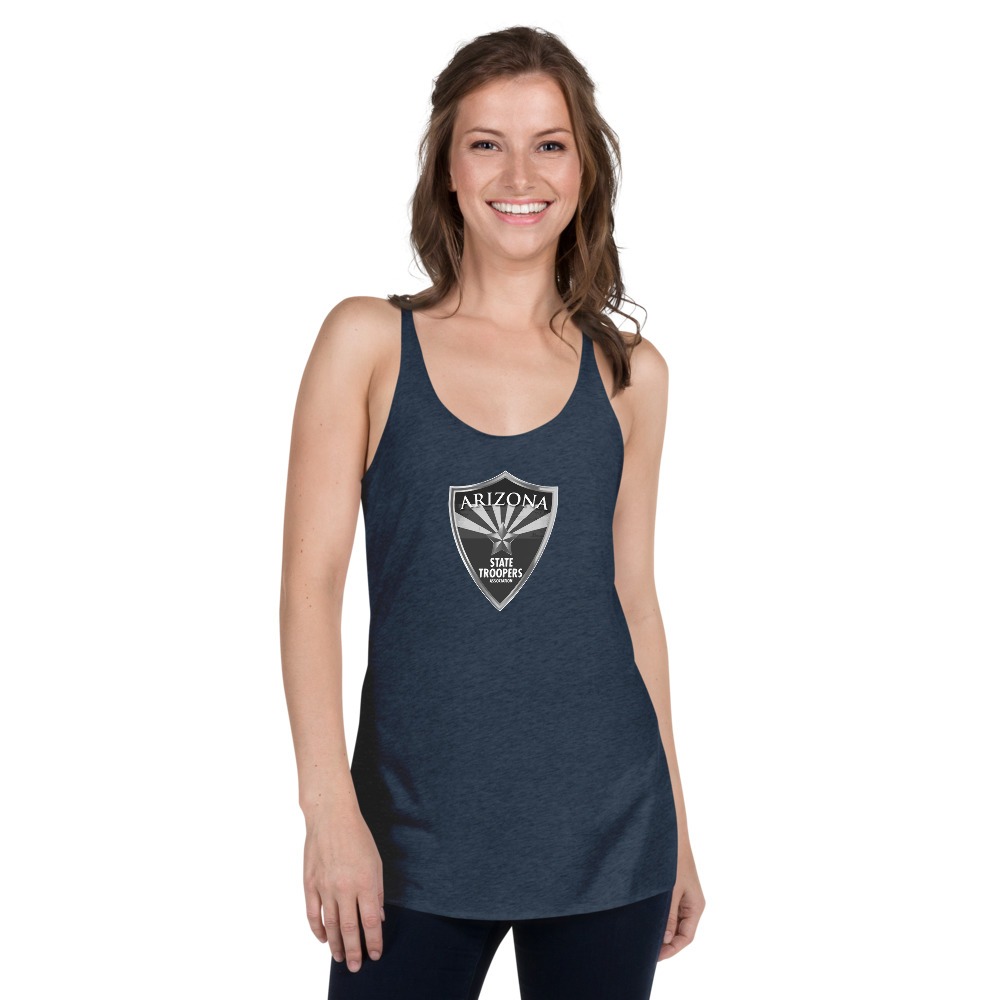 Women's Racerback Tank - B&W Shield Logo - Image 3