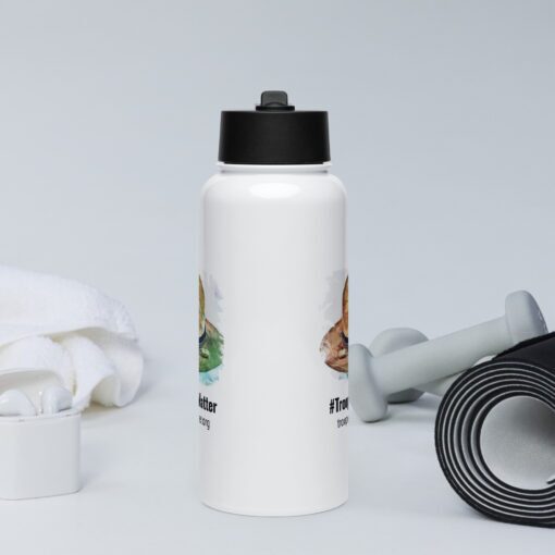 #troopersmatter - Stainless steel water bottle with a straw lid - Image 4