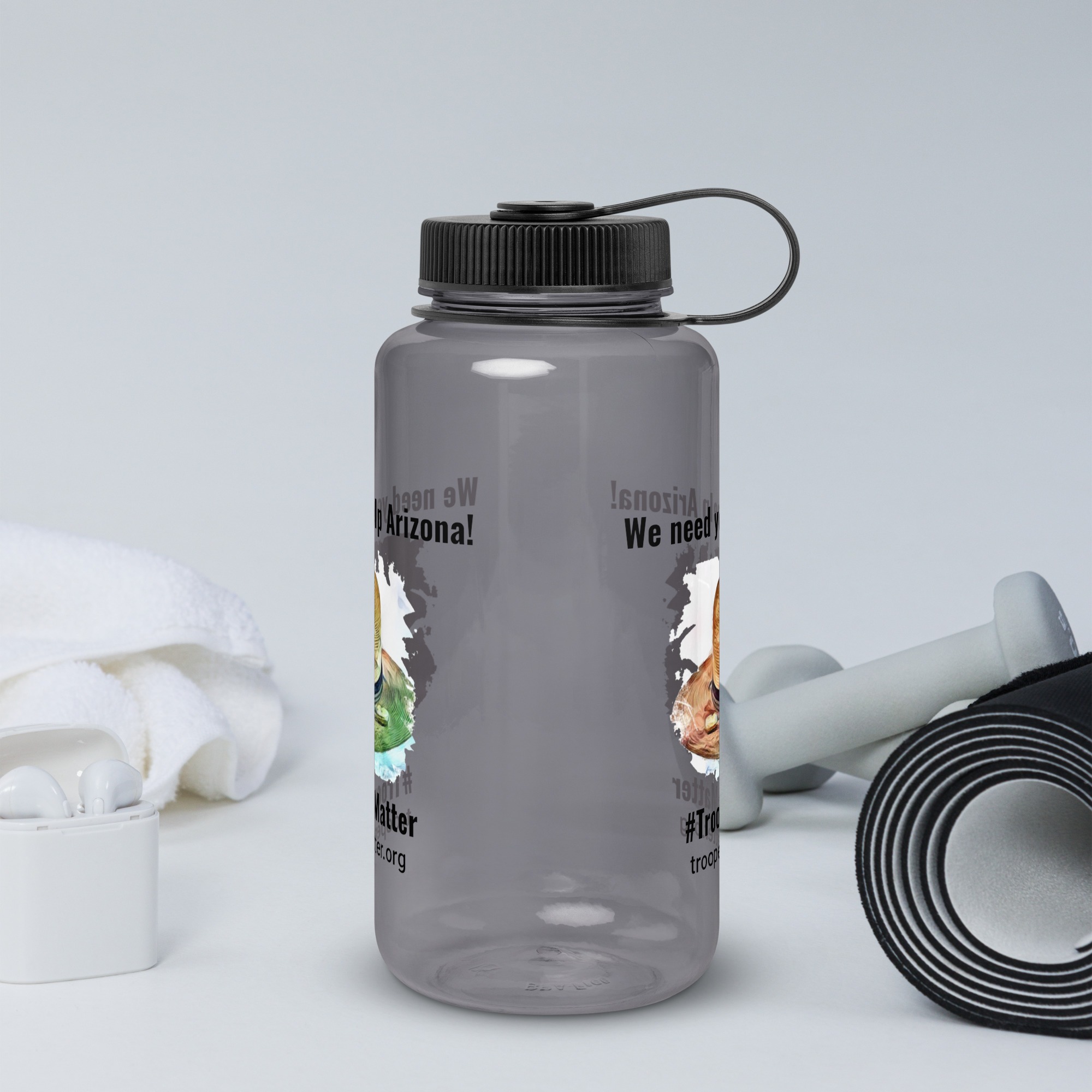 #troopersmatter - Wide mouth plastic water bottle - Image 2