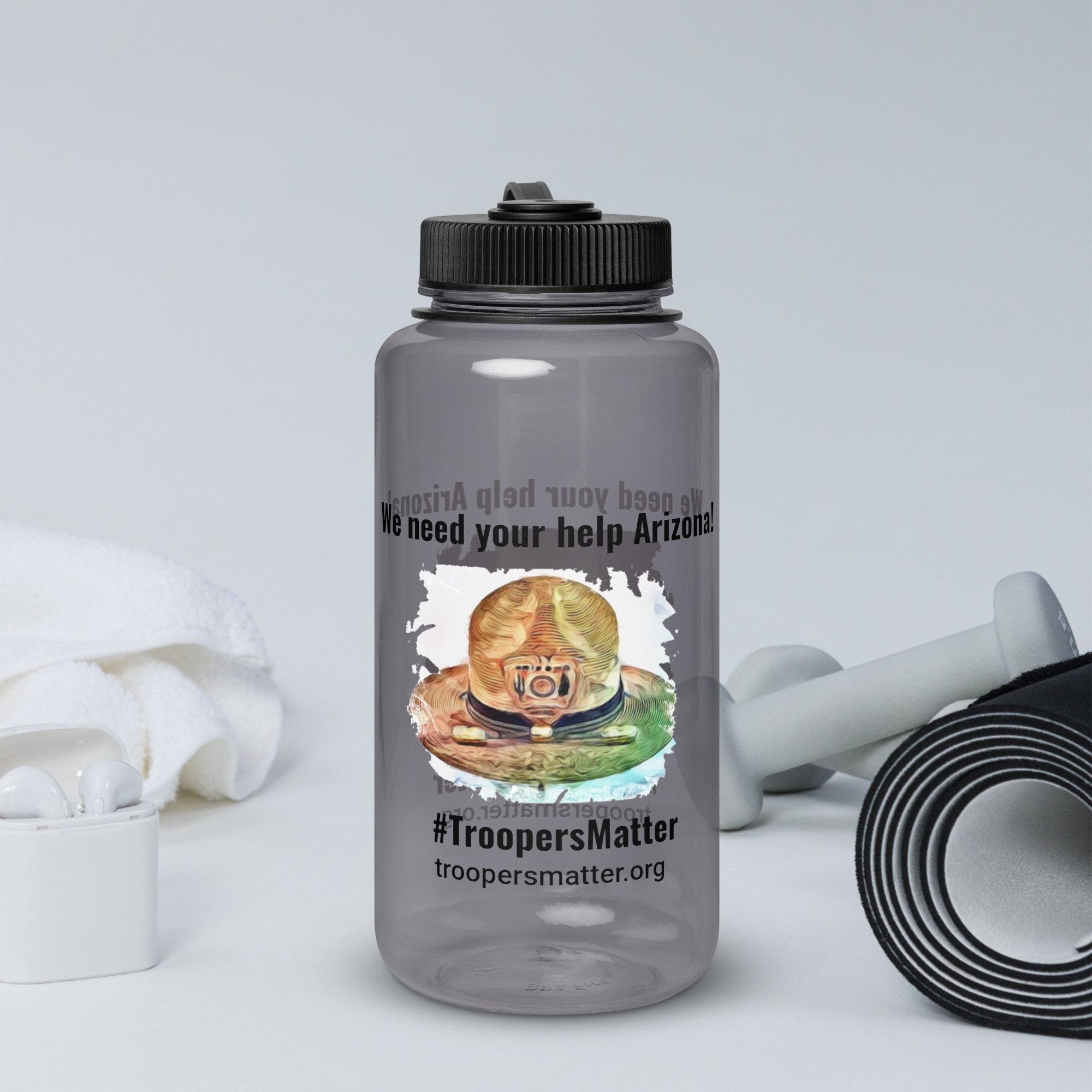 #troopersmatter - Wide mouth plastic water bottle - Image 3
