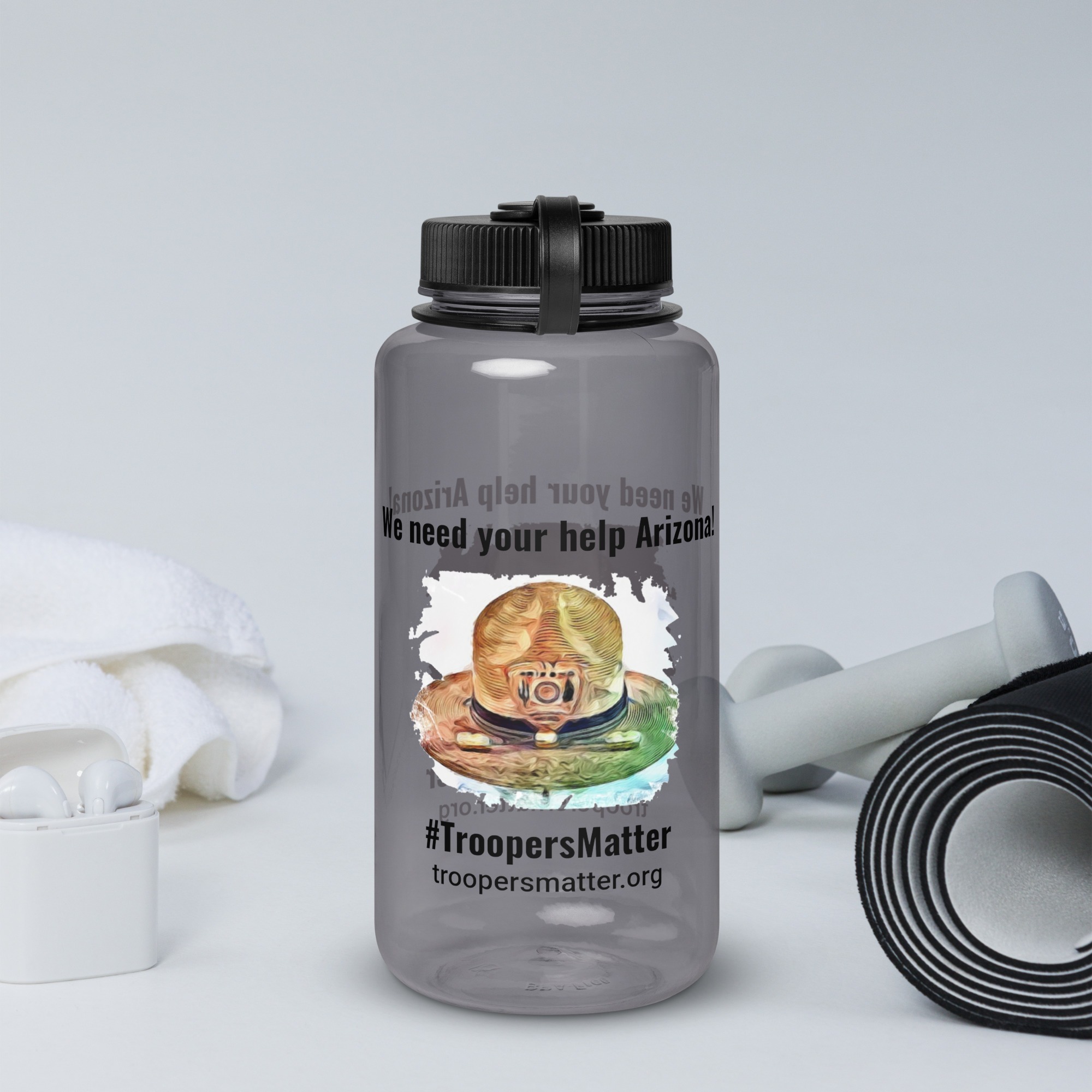 #troopersmatter - Wide mouth plastic water bottle