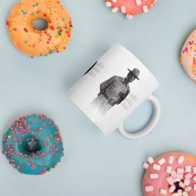 White glossy mug