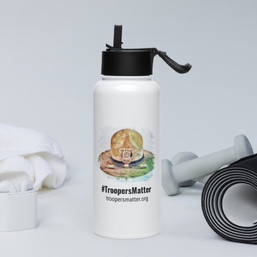 #troopersmatter - Stainless steel water bottle with a straw lid - Image 3